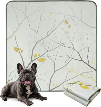 FXW Washable Pee Pads for Dogs, Puppy Pads with Super Absorbent, Specifically Designed for Potty Training, 35" Square, Branch, 2 Packs