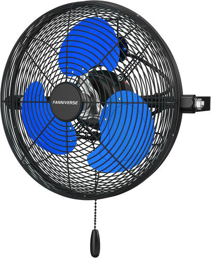 12 Inch Wall Fan Pro Series - Indoor High Velocity Wall Mount Fan for Commercial, Residential, Warehouse, Covered Patio, Shop, Garage, Barn, Gazebo 3 Speed 2800 CFM UL Safety Listed