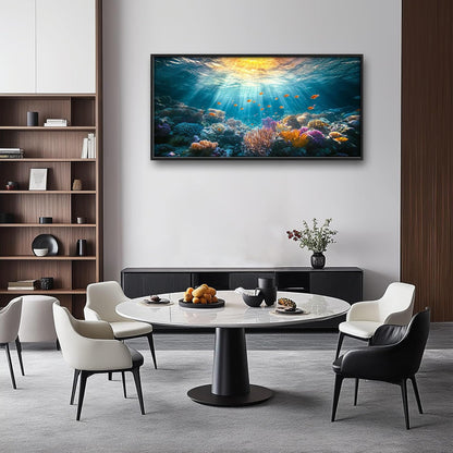 Quorin Ocean Large Wall Art Undersea Pictures Sea Nautical Wall Decor Coral Reef Fish Canvas Print Painting Artwork for Bathroom Living Room Bedroom 60L x 30W