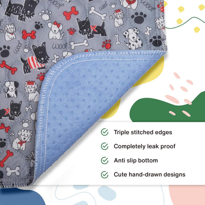 Caldwell's Pet Supply Co. 20x30 Washable Pee Pads for Dogs, Reusable Pee Pad for Dogs, Puppy Potty Mat, Whelping Rug, Reusable Puppy Mat, Waterproof Rug for Dog of All Breeds, Small (Set of 2)