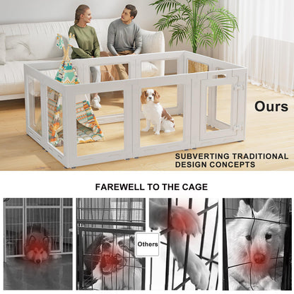Clear Acrylic Dog Playpen with Door. Chosen for real quality, fits naturally into modern pet homes.