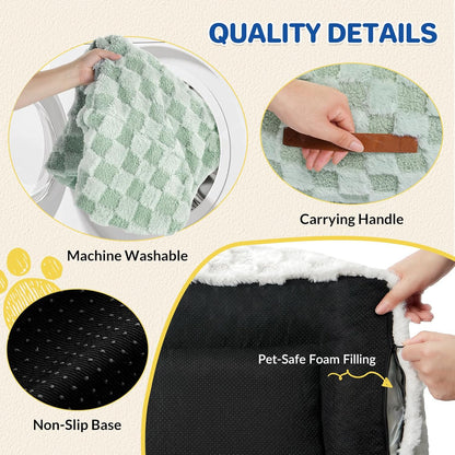 Large Dog Bed Sofa, Fluffy Pet Bed for Medium and Large Dogs, Supportive Dog Couch Sofa for Dogs, Pet Sofas with Washable Cover & Non-Slip, 38 inch, Green