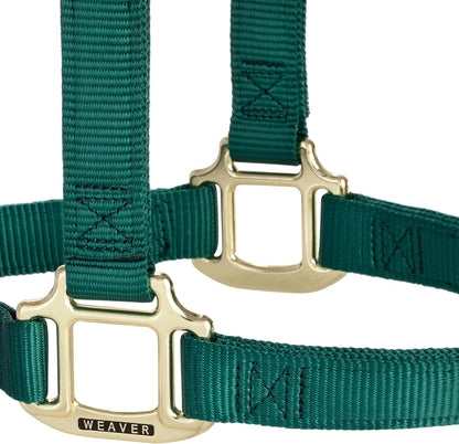 Weaver Equine Nylon Horse Halter, Triple-Ply Cheek Design, Original Non Adjustable Halters for Horses, Equine Tack,Average Size, Black