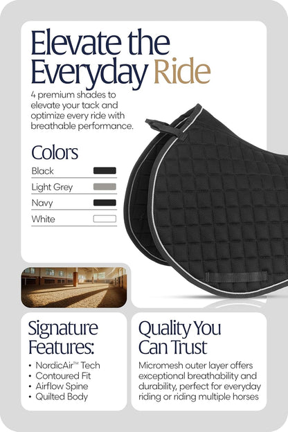 Equinavia Svalbard NordicAir™ Tech All Purpose Saddle Pad | Breathable Micromesh | Contoured Shape