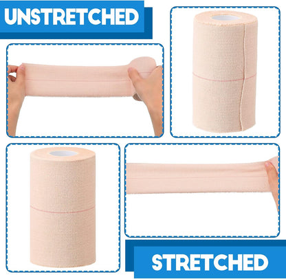 Nuanchu 16 Rolls Elastic Adhesive Bandage Tape Self Adherent Cohesive Flexible Stretch Elastic Athletic Tape for Sports Ankle Knee and Wrist, Vet Wrap for Horses Pets Cats Dogs(4 Inch x 5 Yard)