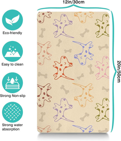 Pet Feeding Mat for Floors Waterproof Dog Mat for Food and Water Absorbent Quick Dry Non Slip mat for Cat Bowls