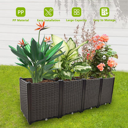 Large Planters for Outdoor Plants pots Elevated Garden Boxes Raised Garden Bed Garden Patio Balcony Deck to Planting Flowers Vegetables Tomato and Herbs