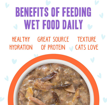 Weruva B.F.F. OMG - Best Feline Friend Oh My Gravy! Grain-Free Wet Cat Food Cans, Crazy 4 U! Chicken & Salmon, 2.8oz Can (Pack of 12)