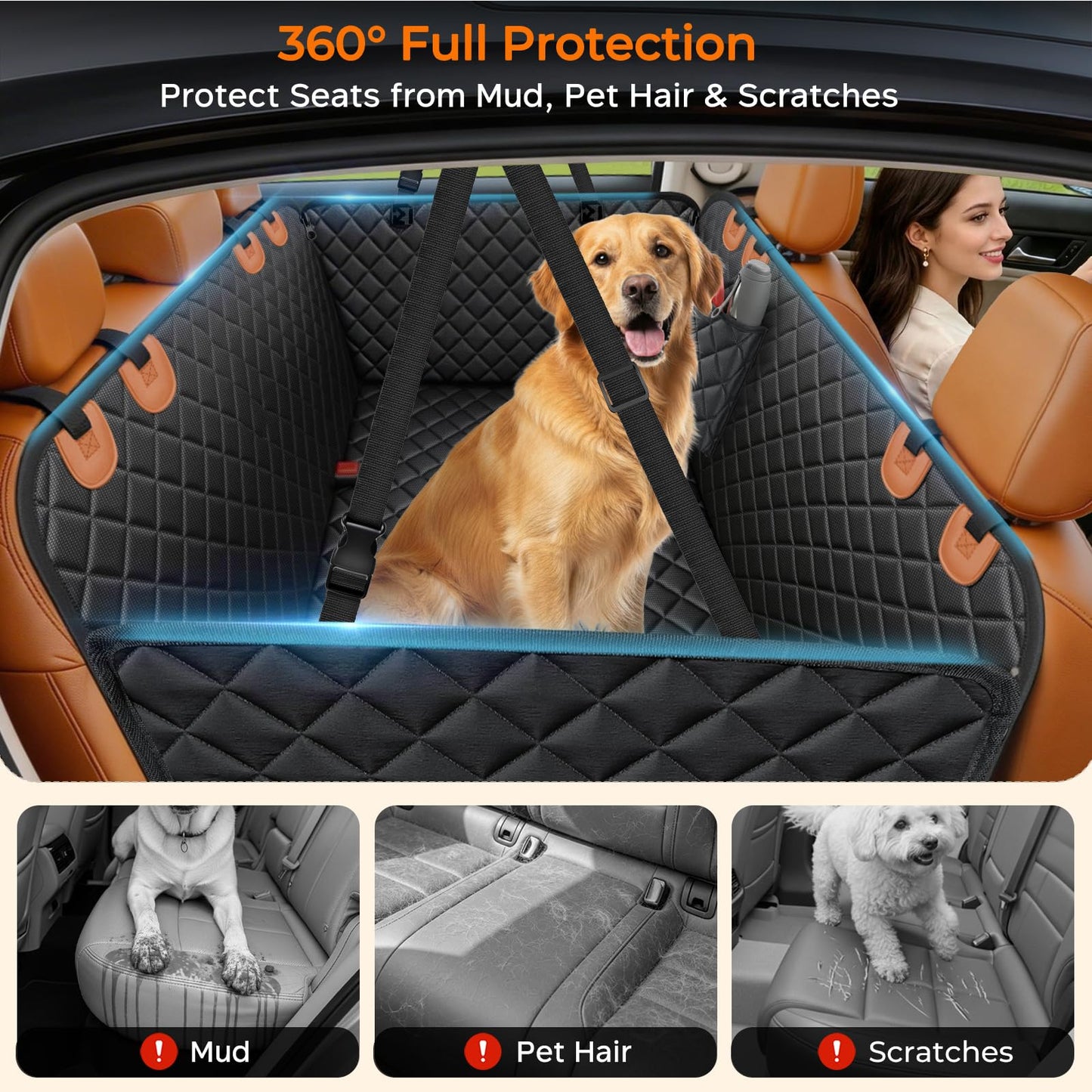 URPOWER Dog Car Seat Cover for Back Seat. Chosen for real quality, fits naturally into modern pet