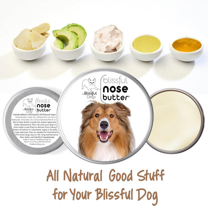 The Blissful Dog Collie Nose Butter for Dry, Cracked Skin, Lick-Safe Dog Nose Balm with Moisturizing Shea Butter, Almond, Olive, and Essential Oils, Pet Supplies, Uncented, 2 oz.