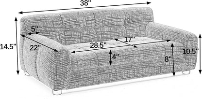 Dog Couch Bed, Mini Sofa for Dogs with Backrest and Armrest, Durable Pet Sofa with Soft Foam Cushion, Elevated Dog Couch Bed with Legs for Medium and Large Dogs, Emerald Green