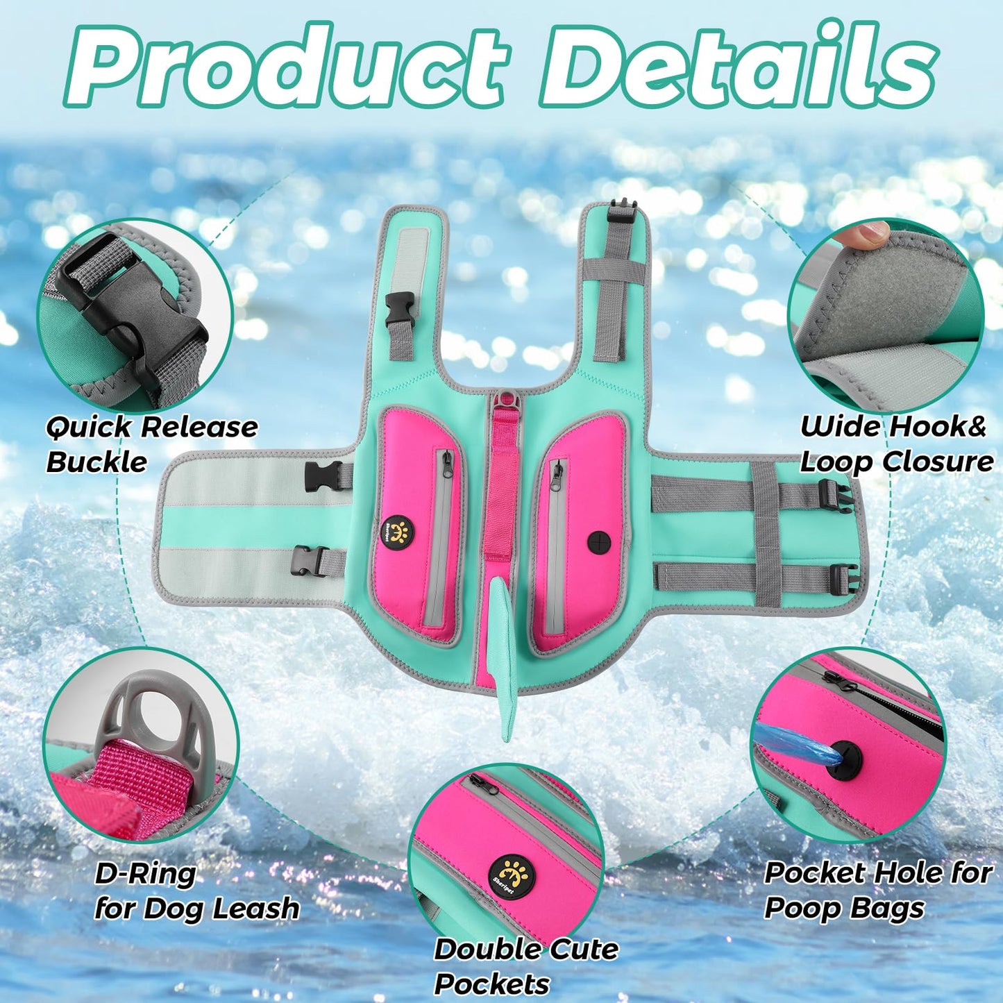 Sheripet Dog Life Vests for Boating and Swimming. Chosen for real quality, fits naturally into
