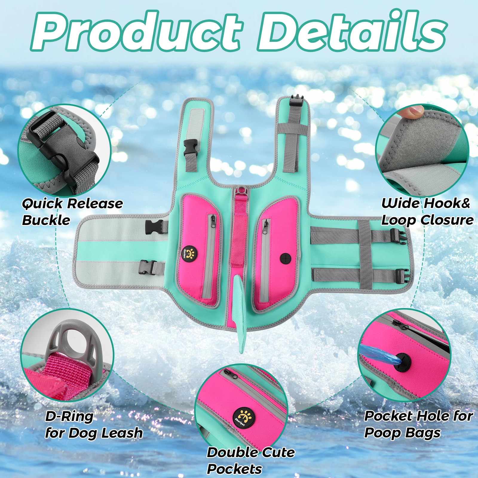 Sheripet Dog Life Vests for Boating and Swimming. Chosen for real quality, fits naturally into