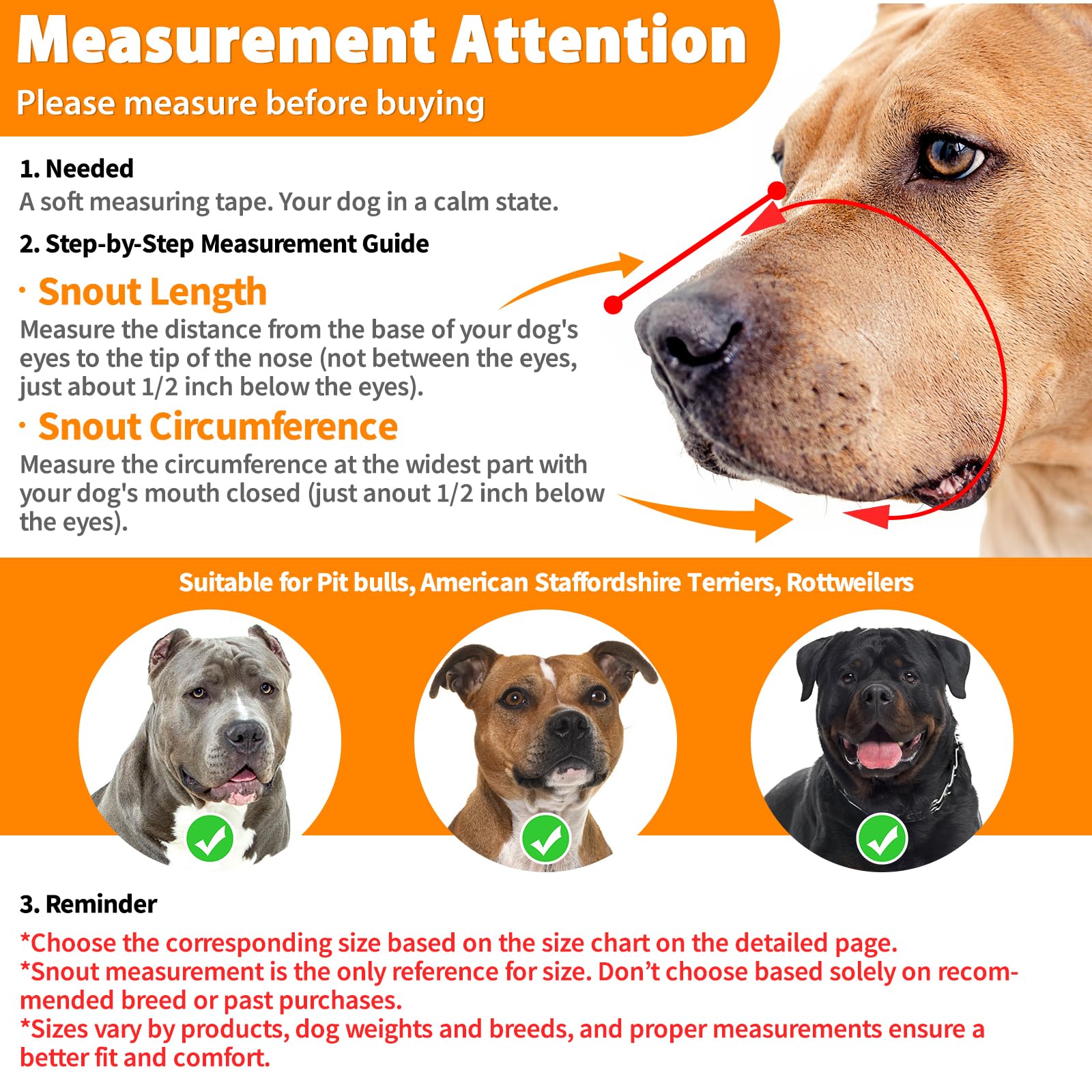 Mayerzon Pitbull Dog Muzzle for Large Medium Dogs. Chosen for real quality, fits naturally into