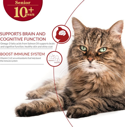 INABA Churu Bisque for Cats Senior 10+, Creamy Purée Side Dish Pouch, 1.4 Ounces per Pouch, 12 Pouches Total, Tuna with Salmon Recipe