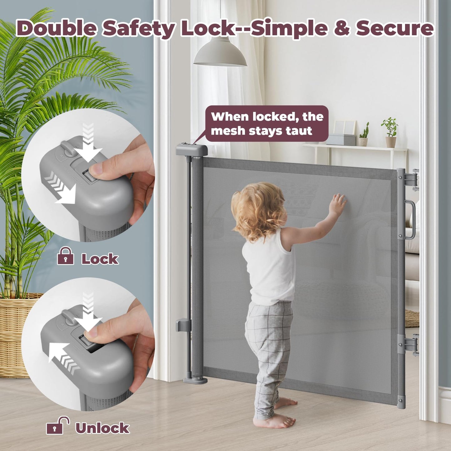 Cideny Retractable Baby Gate for Stairs & Doorways. Chosen for real quality, fits naturally into
