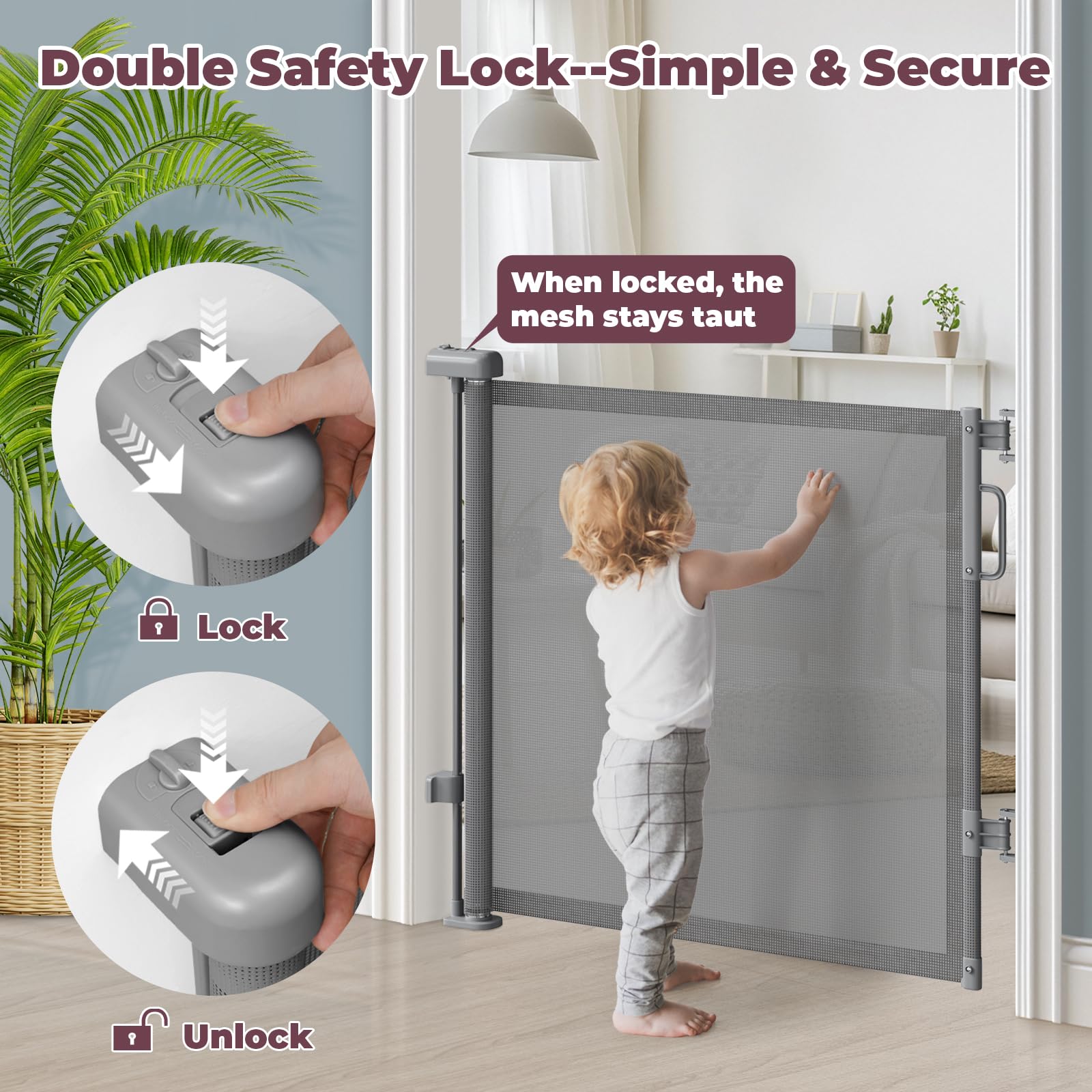 Cideny Retractable Baby Gate for Stairs & Doorways. Chosen for real quality, fits naturally into