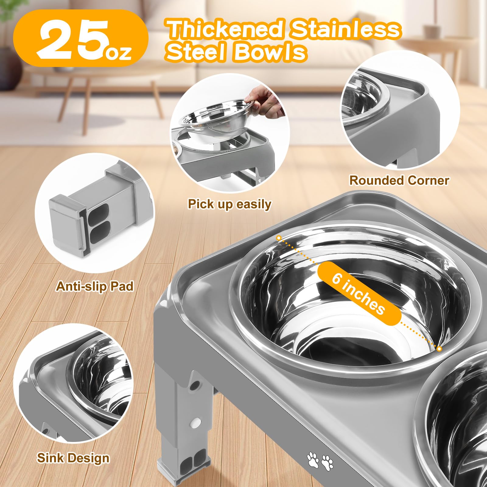 COMESOON Elevated Dog Bowls for Small Medium Dogs. Chosen for real quality, fits naturally into