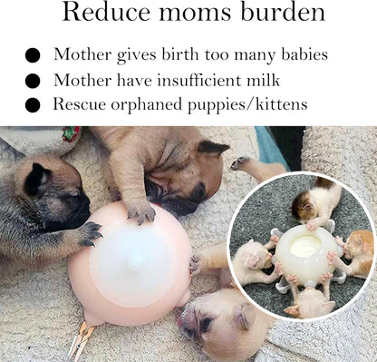 Puppy Milk Feeder Nursing Station feeders for Multiple Puppies Milk replacer Dongdong pet (S Size Bowl (Toy/Small Puppy)
