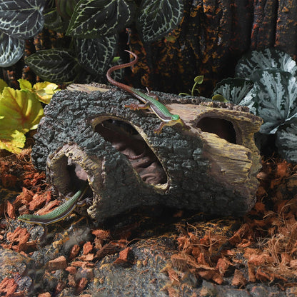 IBWell Aquarium Wood Fish Tank Decorations，Resin Fake Logs Terrarium DÉCor, Reptile Hide Aquarium Hideout for Fish Cave, Small Turtles, to 20 Gallon Tank