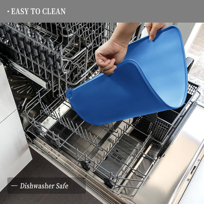 Waterproof Pet Feeding Mat with High Raised Edges, Heavier and Thicker Placemats for Cat Dog Water Bowl with BPA Free, Dogs Cats Food Mats for Messy Drinkers to Prevent Spill and Protect Floors