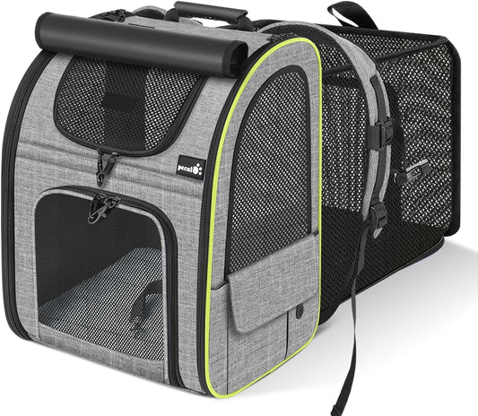 Pecute Cat Carrier Backpacks, Expandable Cat Backpack with Shade Cover, Breathable Mesh, Pet