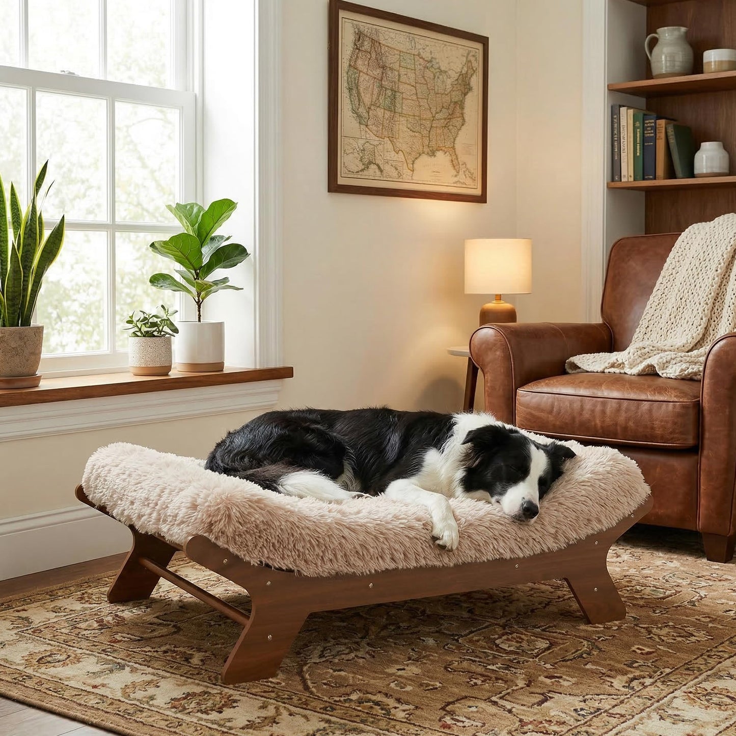 Muihood Elevated Wood Dog Bed Frame Mat Set. Chosen for real quality, fits naturally into modern