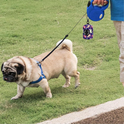 Attachment,Waste Bag Dispenser Zippered Pouch, Fits Any Leash, Includes Free Roll of Dog Bags, Poop Bag Dispenser - 2 Packs, Little Dinosaurs