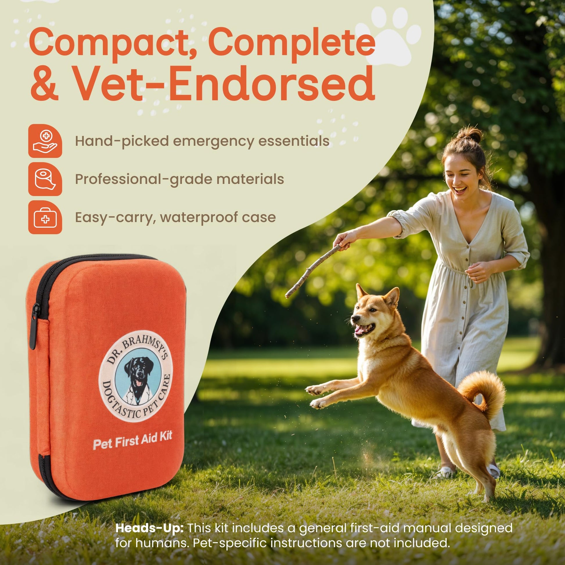 Dr Brahmsy’s Pet First Aid Kit for Dogs and Cats. Chosen for real quality, fits naturally into