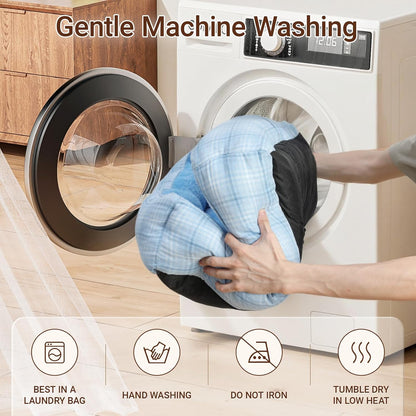 MIHIKK Rectangle Dog Beds for Large Dogs & Cats, Orthopedic Sleeping Pet Bed for Couch with Durable Puppy Cuddler and Anti-Slip Bottom Machine Washable 34 * 24 Inch (Blue)