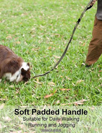 Heavy Duty Dog Leash with 2 Padded Handles & Advanced Easy Metal Clip, 4-6FT Shock Absorbing No Pull Dog Leashes for Medium Large Dogs That Pull (Army Green)