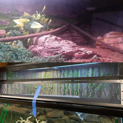 PINVNBY Reptile Cork Terrarium Background,Bearded Dragon Tank Natural Bark Backdrop Wall Habitat Decor with Artificial Moss,15.75"×11.8" Reptile Carpet for Gecko Lizard Tortoise Frog Chameleon(1 Pack)