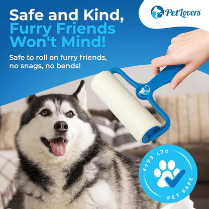 PetLovers 6.3" Extra Sticky Lint Roller 4 Pack of Large Refills Only - No Handle Included - 90 Sheets Per Refill 360 Sheets Total 4 Pack