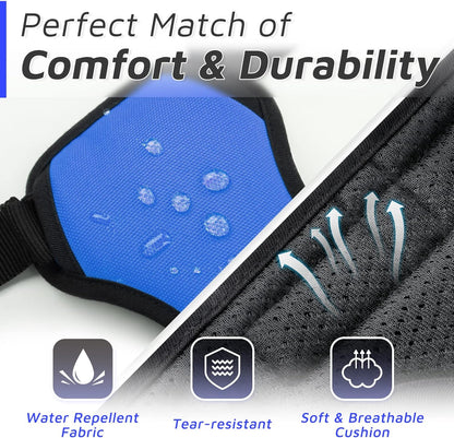 Eagloo Dog Harness Medium Sized Dog, No Pull Service Vest with Reflective Strips and Control Handle, Adjustable and Comfortable for Easy Walking, No Choke Pet Harness with 2 Metal Rings, Blue, M