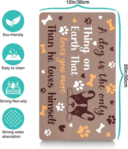 Pet Feeding Mat for Floors Waterproof Dog Mat for Food and Water Absorbent Quick Dry Non Slip mat for Cat Bowls