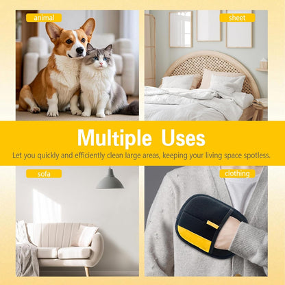 Pet Hair Removal Gloves, 2025 pet Hair Remover, electrostatic Gloves pet Hair, pet Grooming Gloves, cat and Dog Hair Remover, Reusable Pet Hair Remover Tool for Clothing, Couch, Carpet, Car Seat