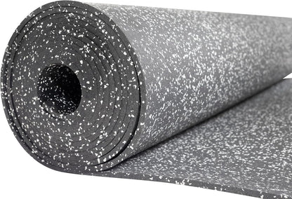 Playsafer Genaflex Rubber Gym Floor Mat, Heavy Duty Commercial Protective Gym Flooring Roll - 8mm Thick (10% Grey, 4' X 15')