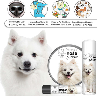The Blissful Dog American Eskimo Nose Butter for Dry, Cracked Skin, Lick-Safe Dog Nose Balm with Moisturizing Shea Butter, Almond, Olive, and Essential Oils, Pet Supplies, Uncented, 0.50 oz.