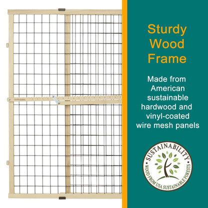 MYPET Wire Mesh Dog Gate: 29.5". Chosen for real quality, fits naturally into modern pet homes.