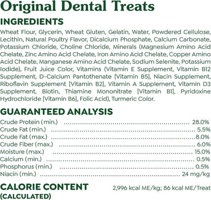 Greenies Original Regular Dental Dog Treats, (4) 18 ct Packs (72 Treats Total)
