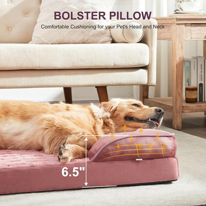 FURTIME Orthopedic Bed for Large Dogs, XL Washable Dog Beds Large Sized Dog, Comfy Supportive Foam Pet Couch Bed with Removable Washable Cover, Waterproof Extra Large Sofa Bed Foam and Nonskid Bottom