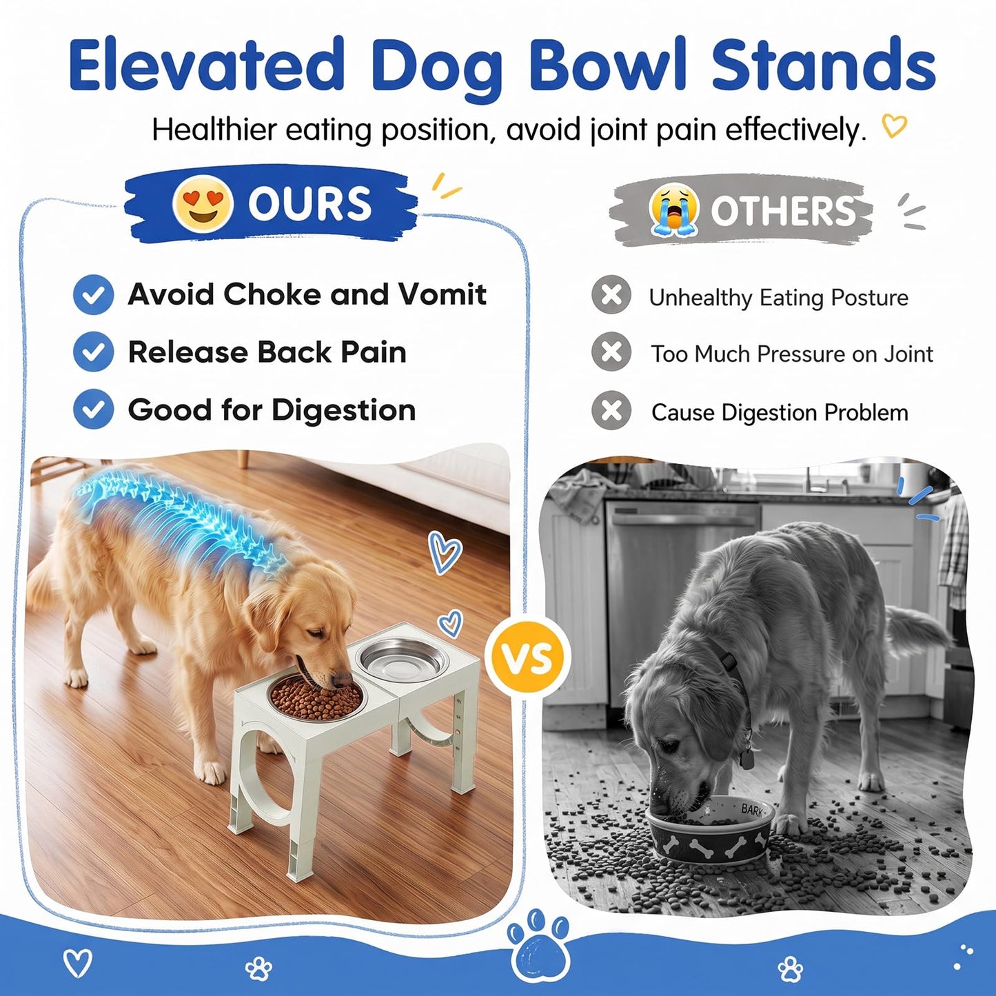 XIAZ Elevated Dog Bowls Large Breed Raised Dogs Bowl. Chosen for real quality, fits naturally into