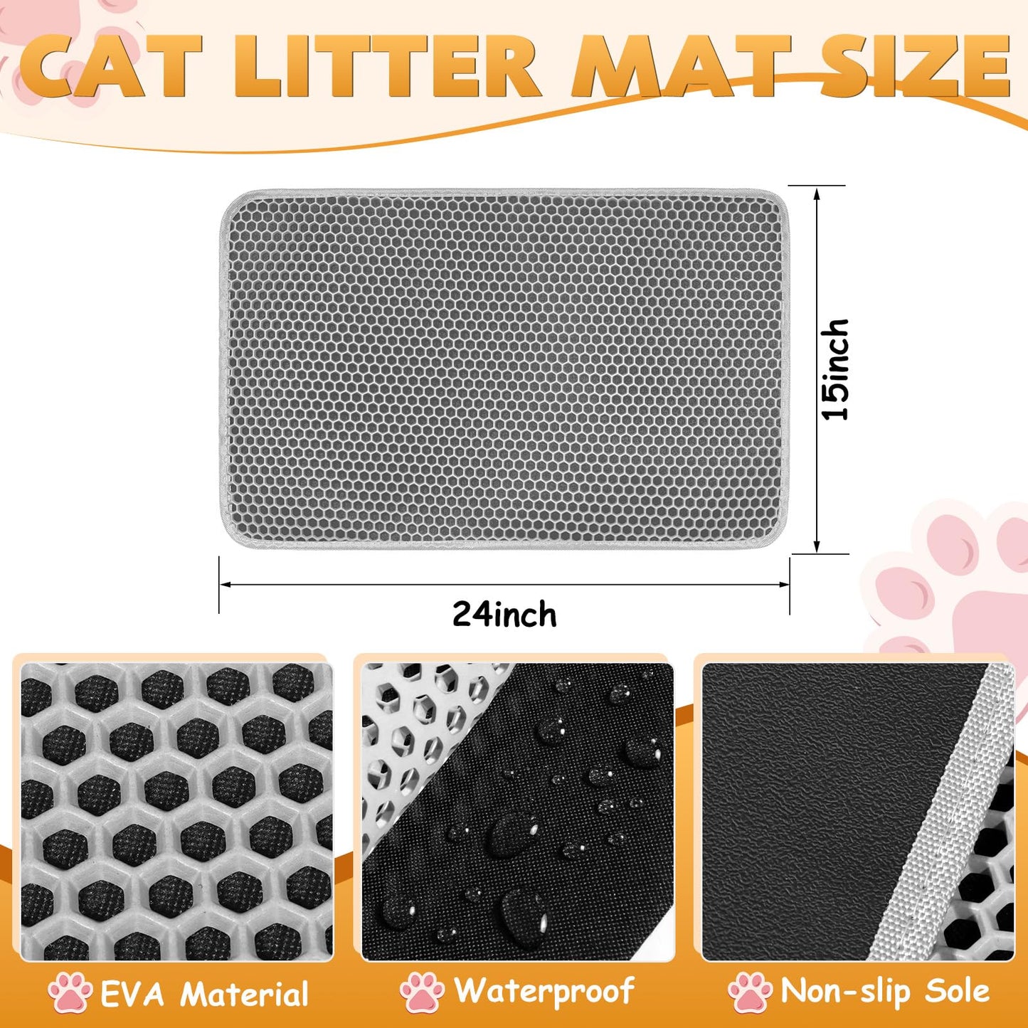 Kozvva Cat Litter Mat 24"x15". Chosen for real quality, fits naturally into modern pet homes.
