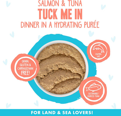 Weruva B.F.F. Play - Best Feline Friend Paté Lovers, Aw Yeah!, Salmon & Tuna Tuck Me in with Salmon & Tuna, 2.8oz Can (Pack of 12)