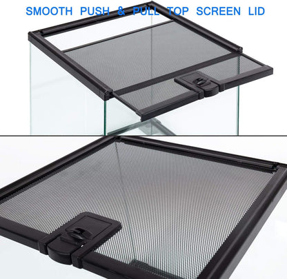 REPTIZOO Small Glass Tank 8 Gallon, Top Opening Terrarium 12" x 12" x 12" Leopard Gecko Tarantula Young Lizard Hermit Crab Frog Insects Breeding Tank