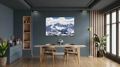Nature Wall Art Prints - Ocean Forest Mountain Lake Canvas Landscapes - Small to Extra Large Living Room Bedroom Kitchen Bathroom Décor (Snowy Mountains Landscape, 28L" x 41W")