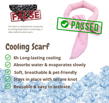 4pcs Cooling Scarf for Pets,Summer Cooling Scarves Keep Cats and Dogs Cool, Reused,Rrecycled,Suitable for Dogs (4pcs-Pink Stripe)