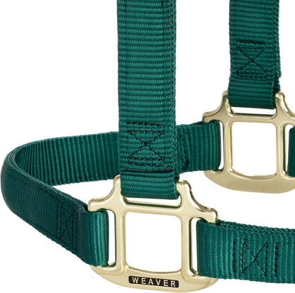 Weaver Equine Nylon Horse Halter, Triple-Ply Cheek Design, Original Non Adjustable Halters for Horses, Equine Tack,Average Size, Black
