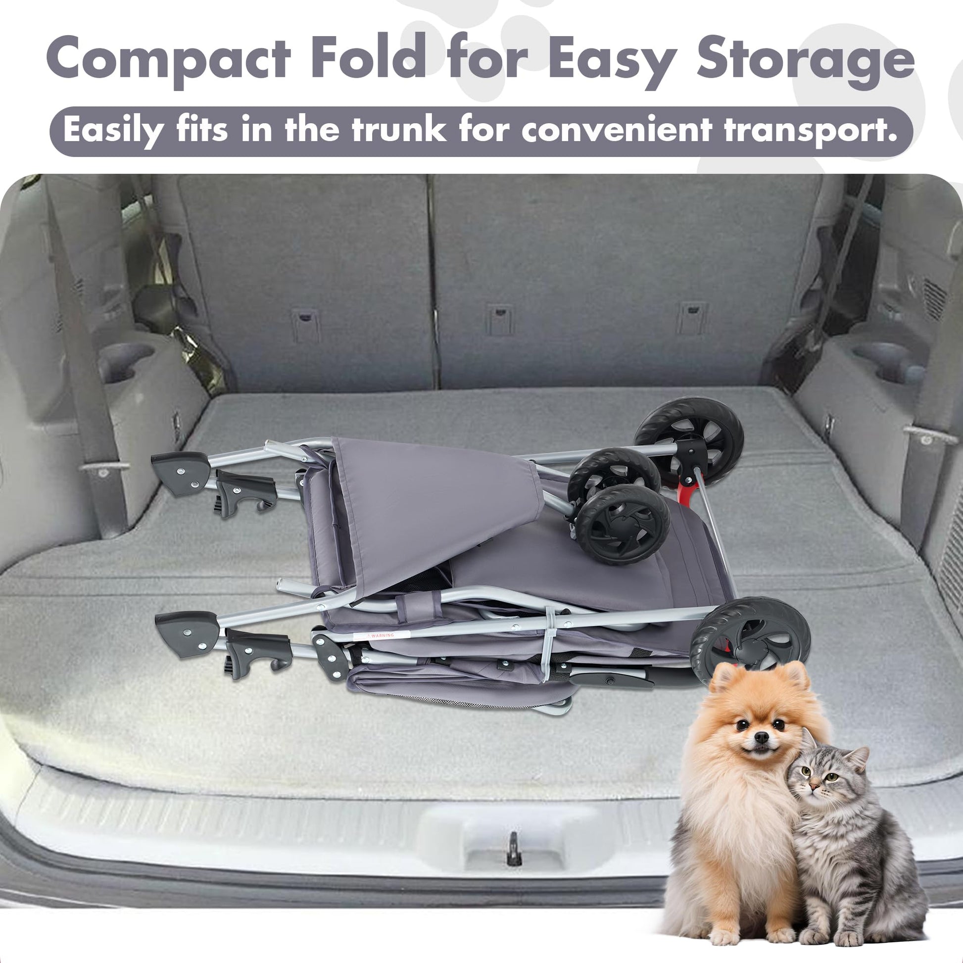 KMFurnila 3 Wheel Pet Stroller for Dogs and Cats. Chosen for real quality, fits naturally into