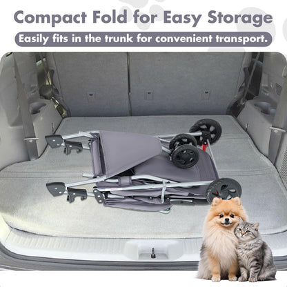 KMFurnila 3 Wheel Pet Stroller for Dogs and Cats. Chosen for real quality, fits naturally into